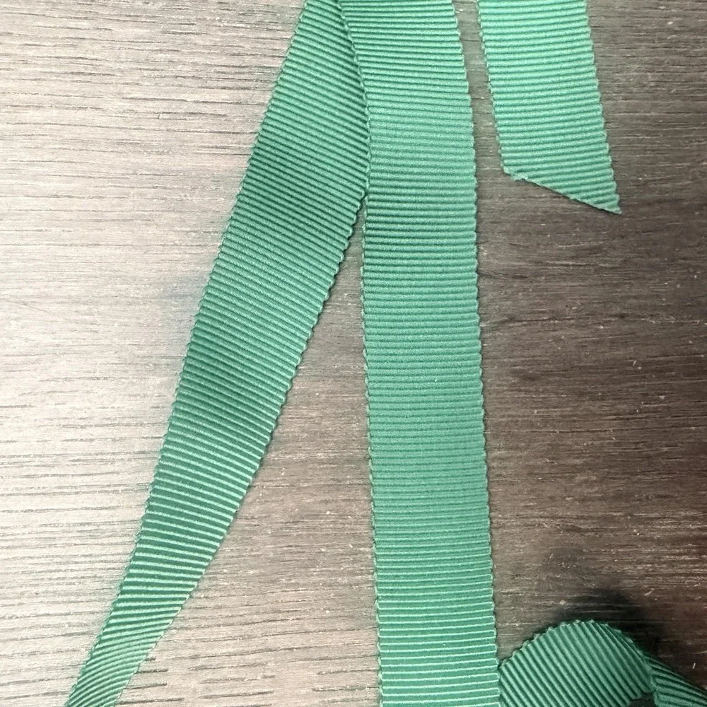 David Yurman Grosgrain Ribbon Green 3/4 In X 62 In Single Side Logo Gift Wrap